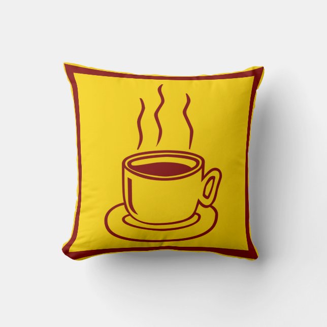 Coffee Cup Art Design Pillow (Front)