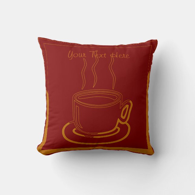 Coffee Cup Art Design Pillow (Front)