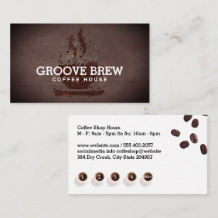 Coffee Cup Beans   Punch Card