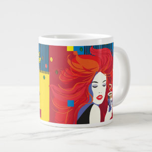 Coffee Cup Beautiful Fashion Woman POP-ART Trendy