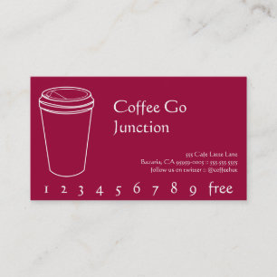 Coffee Cup Beverage Loyalty Punch Card