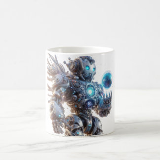 Coffee cup, breakfast with futuristic robot print coffee mug