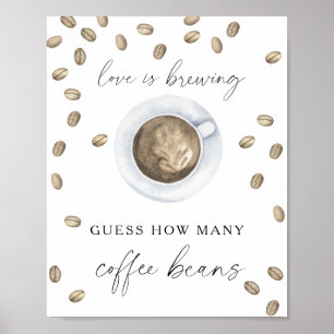 Coffee cup bridal shower How many coffee beans Poster