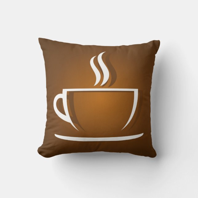 Coffee cup brown pillow (Front)