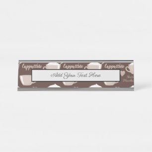 Coffee Cup Cappuccino Lover Machiatto Heart Desk Name Plate