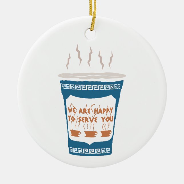 Coffee Cup Ceramic Ornament (Front)