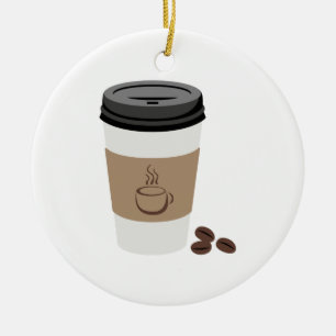 Coffee Cup Ceramic Tree Decoration