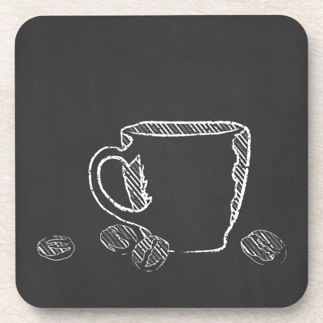 COFFEE CUP CHALK COASTER (Front)
