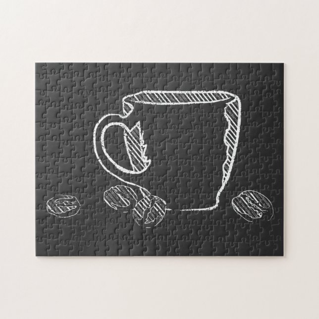 COFFEE CUP CHALK JIGSAW PUZZLE (Horizontal)