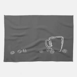COFFEE CUP CHALK TEA TOWEL