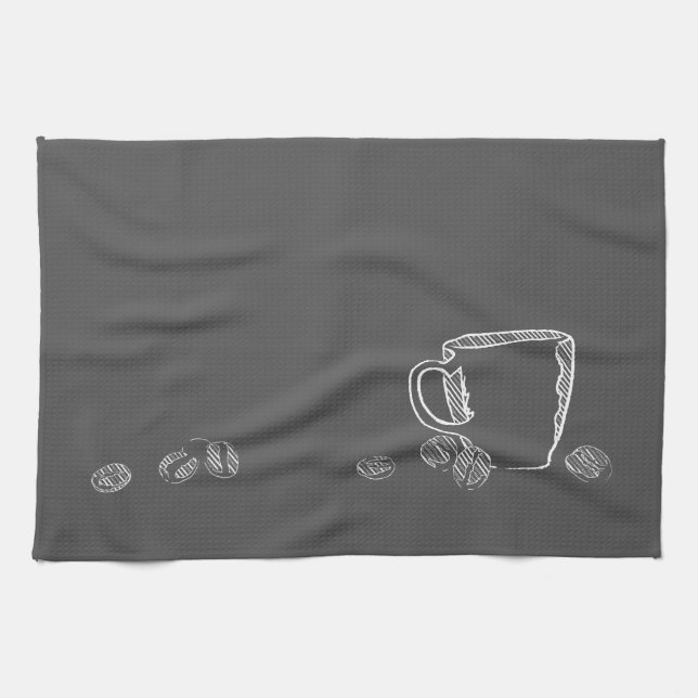 COFFEE CUP CHALK TEA TOWEL (Horizontal)
