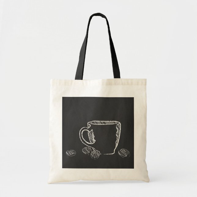 COFFEE CUP CHALK TOTE BAG (Front)