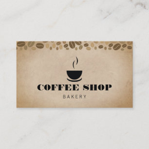 Coffee Cup Coffee Beans Business Card