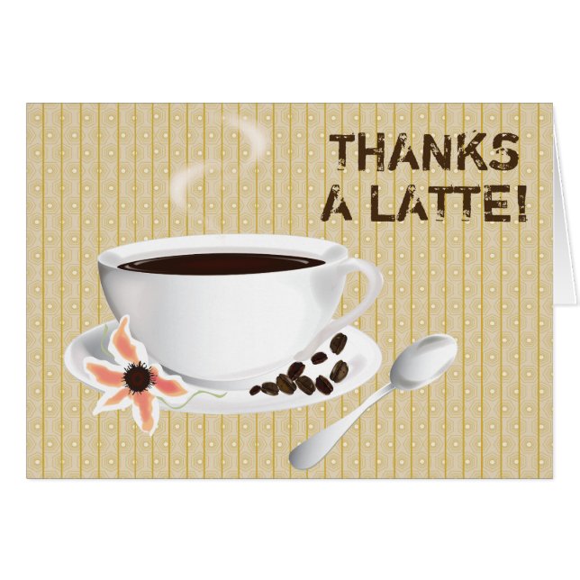 Coffee Cup Coffee Beans Thank You (Front Horizontal)