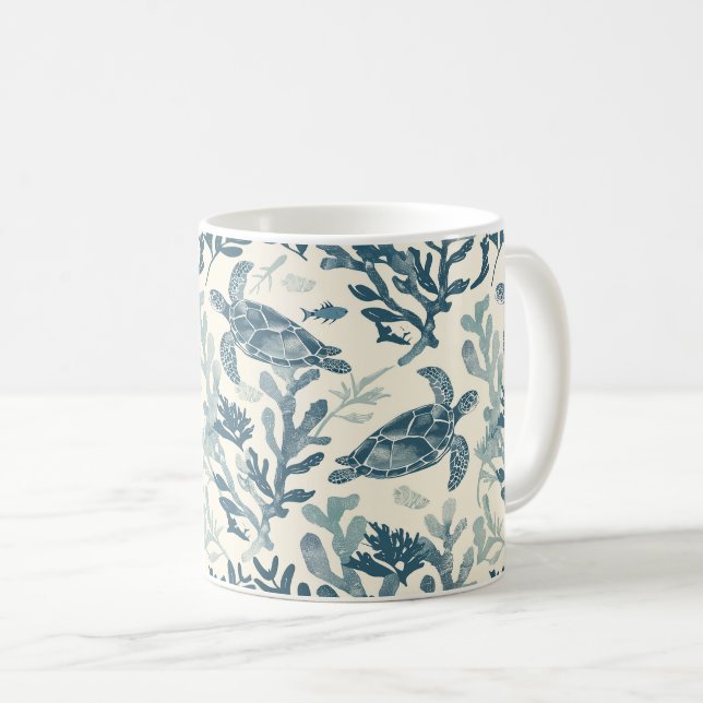 Coffee cup - Coffee cup with animals, turtles (Front Right)