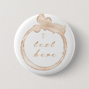Coffee cup coffee stain 6 cm round badge