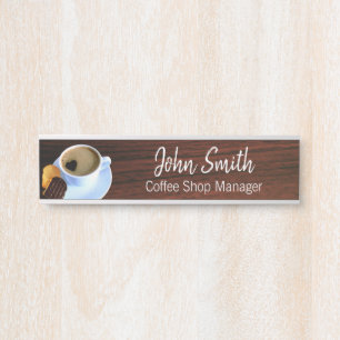 Coffee Cup Cookie Heart Shaped Foam Coffee Shop Door Sign
