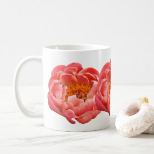 Coffee Cup Coral Peonies