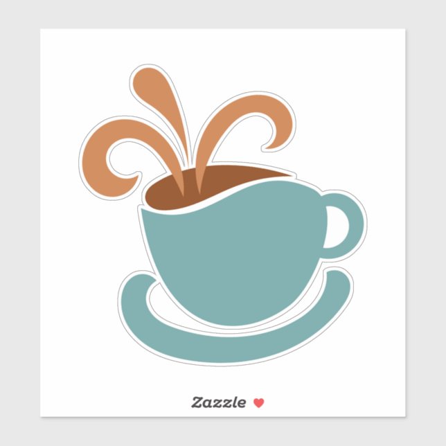 Coffee cup Custom-Cut Vinyl Stickers (Sheet)