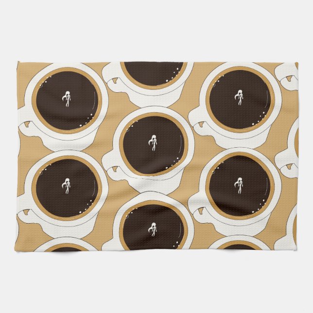 Coffee Cup Diver Tea Towel (Horizontal)
