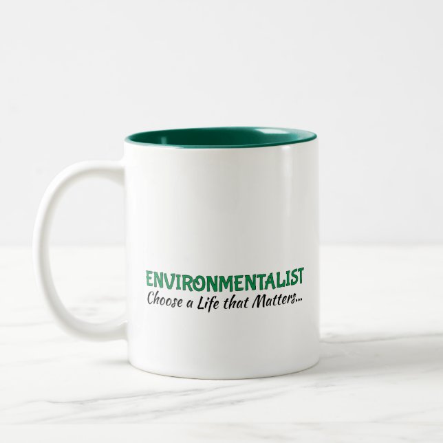 Coffee Cup: Environmentalist  Two-Tone Coffee Mug (Left)