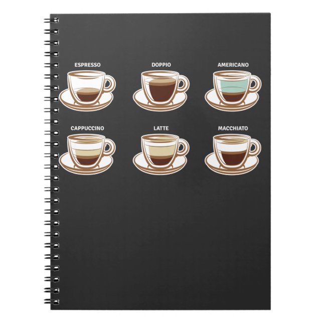 Coffee Cup Espresso Americano Cappuccino Drinker Notebook (Front)