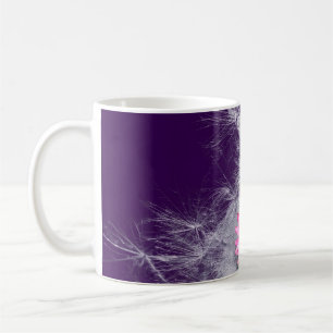 Coffee cup flowers and thistle seeds, purple