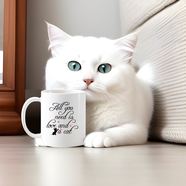 Coffee cup for a cat mum with cute quote (gift for her cat mom birthday gift idea best gift idea print on demand pod)