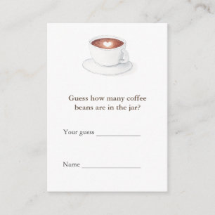 Coffee Cup Guess How Many Baby Shower Game Enclosure Card