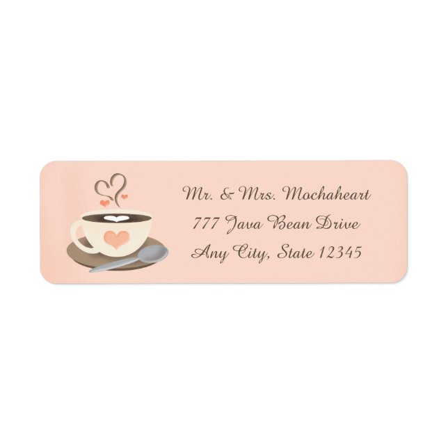 Coffee Cup Heart Return Address Label (Front)