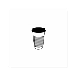 Coffee cup illustration icon self-inking stamp