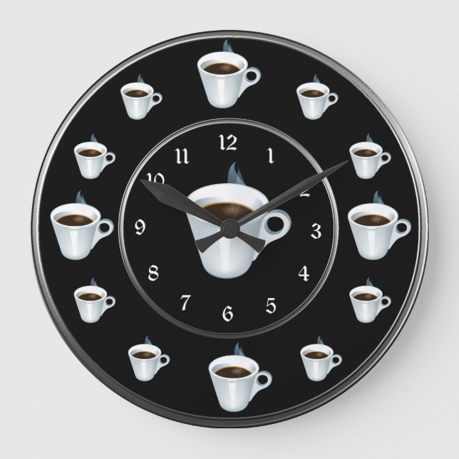 Coffee Cup Large Clock (Front)
