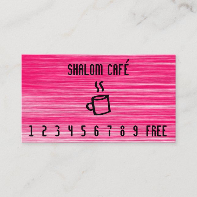 Coffee Cup Line Art Scratchy Punch Card (Front)