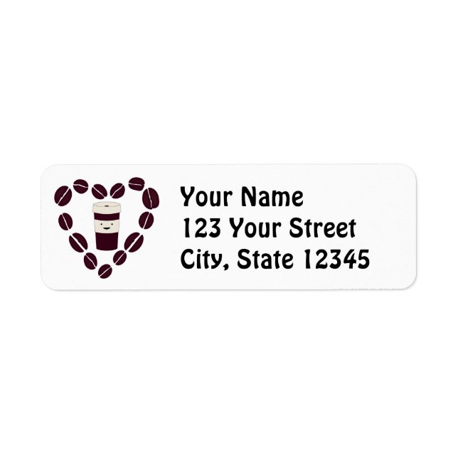 Coffee Cup Love Return Address Label (Front)