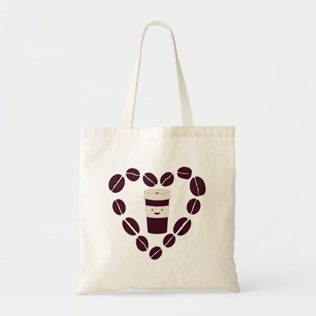 Coffee Cup Love Tote Bag (Front)