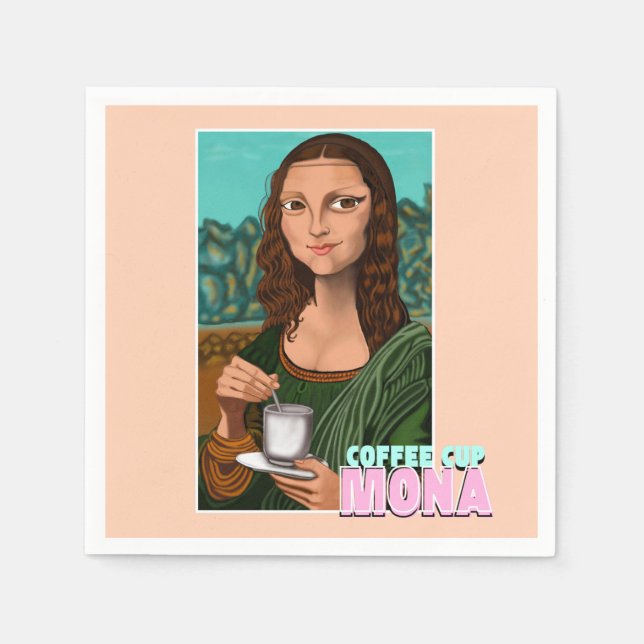Coffee Cup Mona Art Napkin (Front)