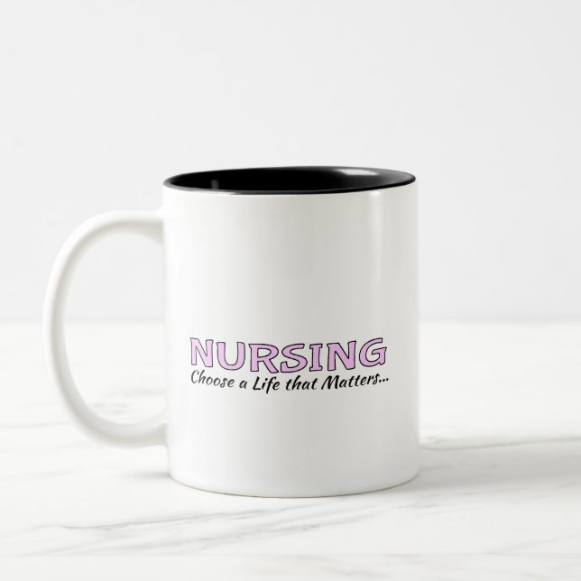 Coffee Cup: Nursing Two-Tone Coffee Mug (Left)