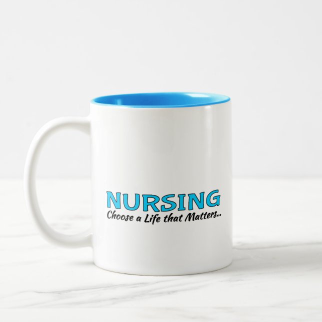 Coffee Cup: Nursing Two-Tone Coffee Mug (Left)