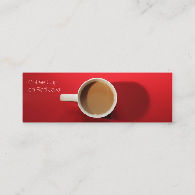 Coffee Cup on Red Background Mini Loyalty Card (Front)