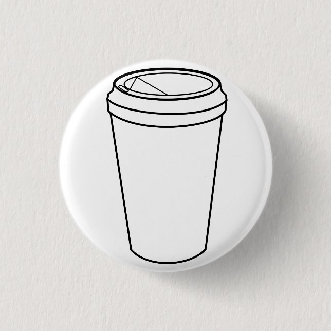 Coffee Cup (Paper To-Go) 3 Cm Round Badge (Front)