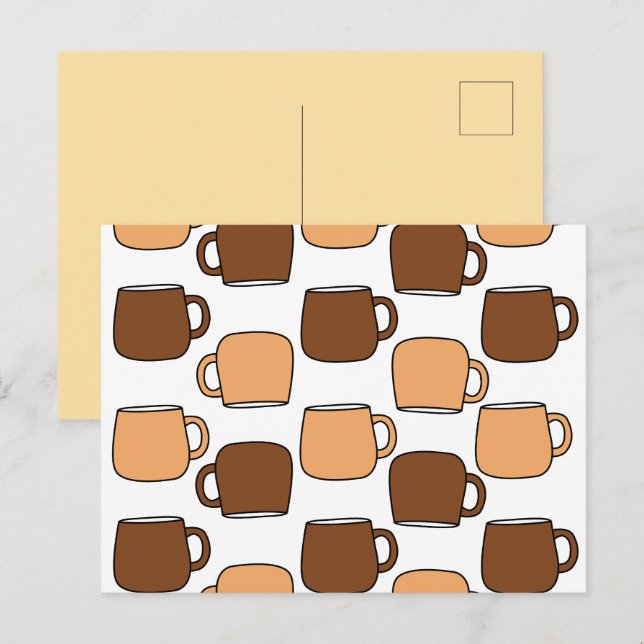 Coffee Cup Pattern Postcard (Front/Back)