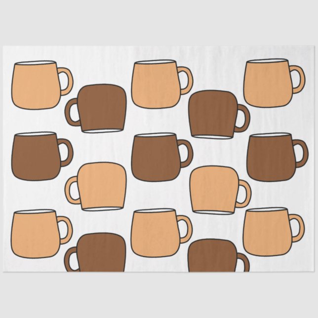 Coffee Cup Pattern Tissue Paper (Front)