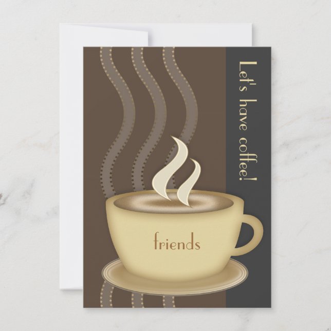 Coffee Cup Personalised Medium Invitation (Front)