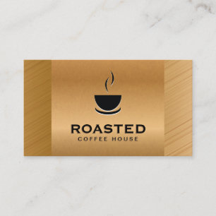 Coffee Cup Punch Card   Bronze Metallic Background