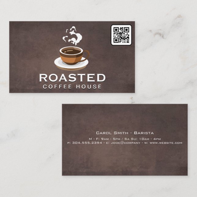 Coffee Cup | QR Code Business Card (Front/Back)
