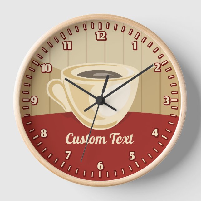 Coffee Cup Round Clock (Front)