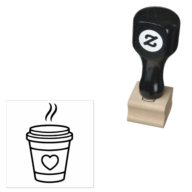 Coffee Cup Silhouette Rubber Stamp (Stamped)