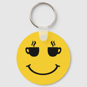 Coffee Cup Smile Key Ring