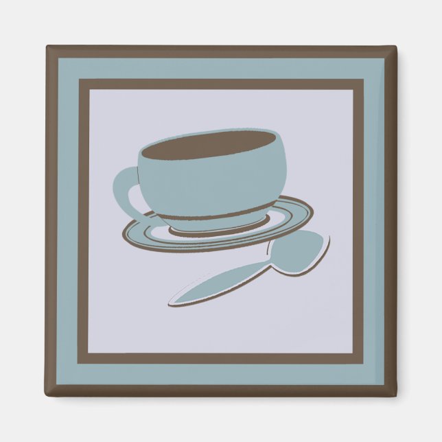 Coffee Cup & Spoon Magnet (Front)
