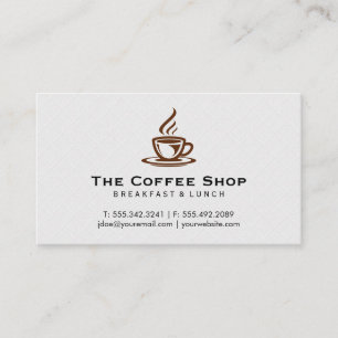 Coffee Cup Steaming Business Card